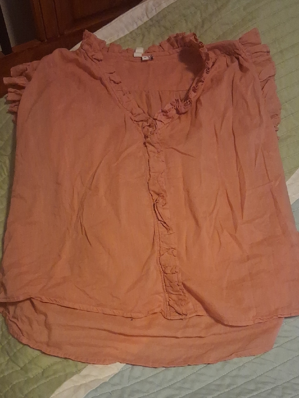 Elan Coral Ruffle-Trim Sleeveless Top